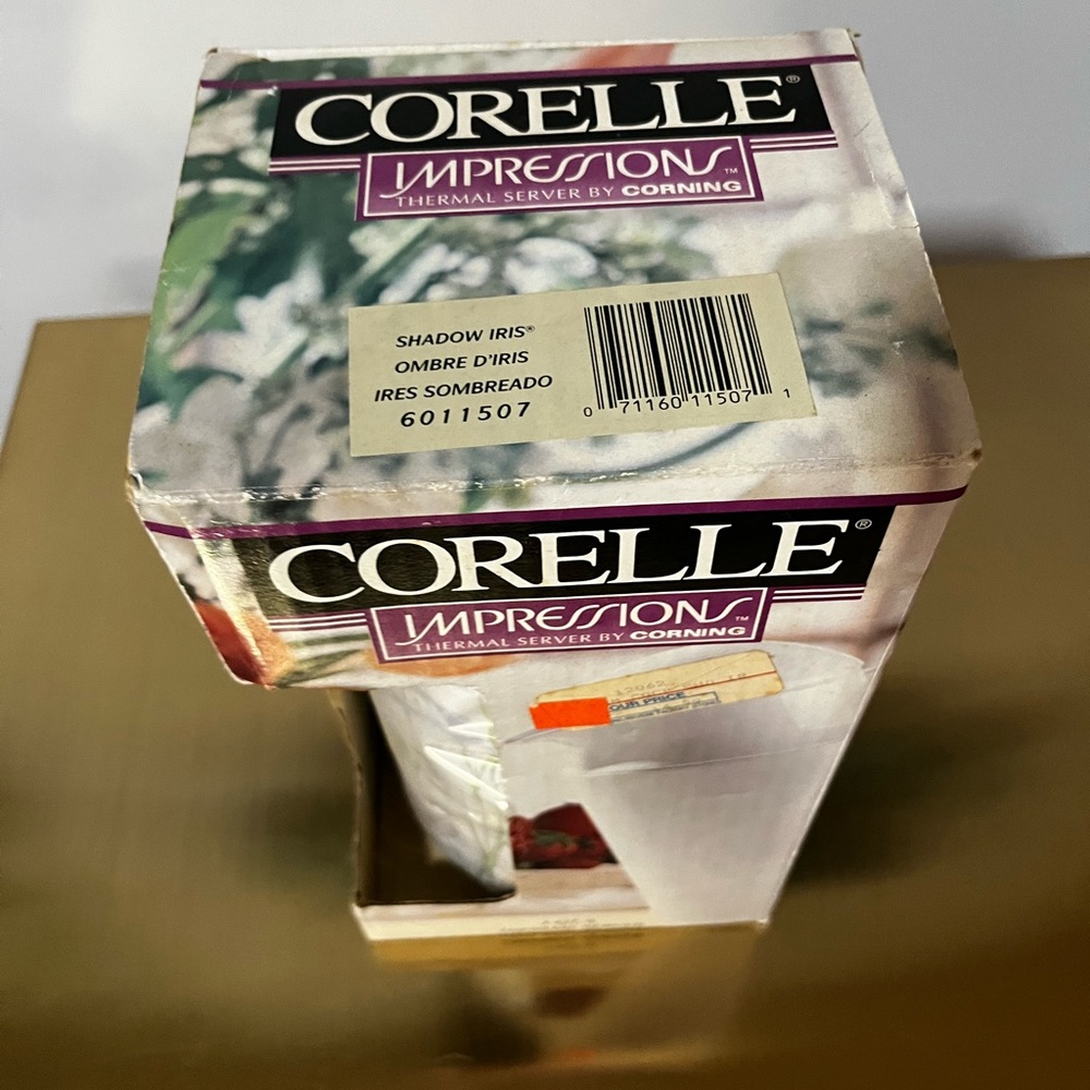 Corelle Shadow Iris Thermal Carafe 1995 NOS NIB Rare - Picture 4 of 6